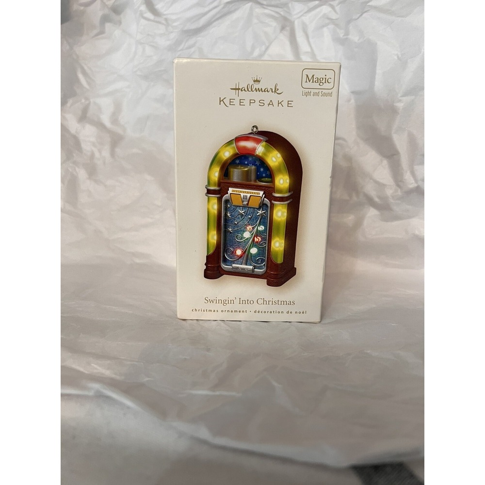 Hallmark NEW 2008 Ornament Swingin Into Christmas Jukebox Magic Light Sound